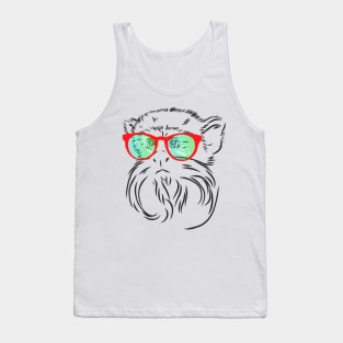 a serious monkey with a mustache and rainbow glasses Tank Top